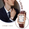 Men Watches Square Leather Seiko Watch Waterproof Quartz Watch Leather