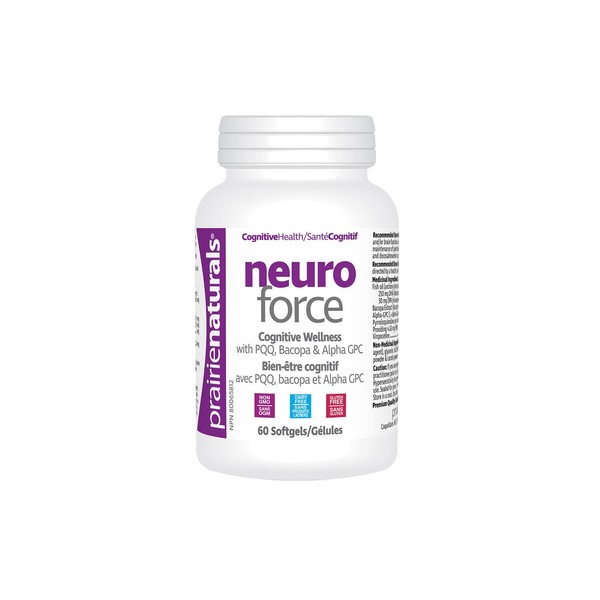 Prairie Naturals Neuro-Force Cognitive Health Blend with PQQ, Bacopa, Alpha GPC 60 Softgels