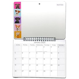 2025 Family Memo Calendar Dry Wipe Board Month to View Hanging Wall Year Planner with Pen (Dogs)