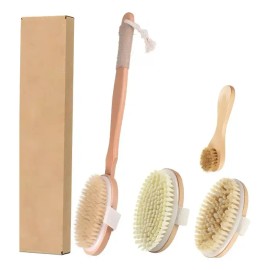 Cepillo Corporal Exfoliante Cuerpo Piel Circulacion Kit 4pcs