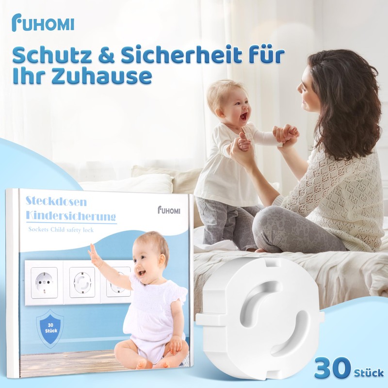 FUHOMI Pack of 30 Sockets Child Lock – Socket Protection