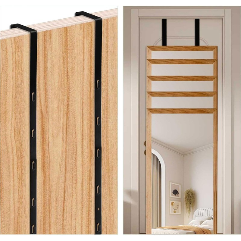 INCREWAY Over-The-Door Mirror Hanger, Adjustable, Black, 1.7'' Depth