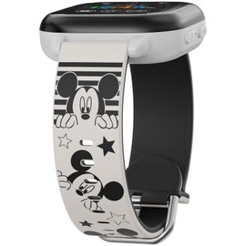 MHunter Cartoon Engraved Watch Band Compatible with Gizmo Watch 3 2 1/ Gabb Watch 3 2 1/ SyncUP Watch, 20mm Two-Tone Silicone Sport Hook Loop Replacement Smartwatch Strap（Starlight +Black）