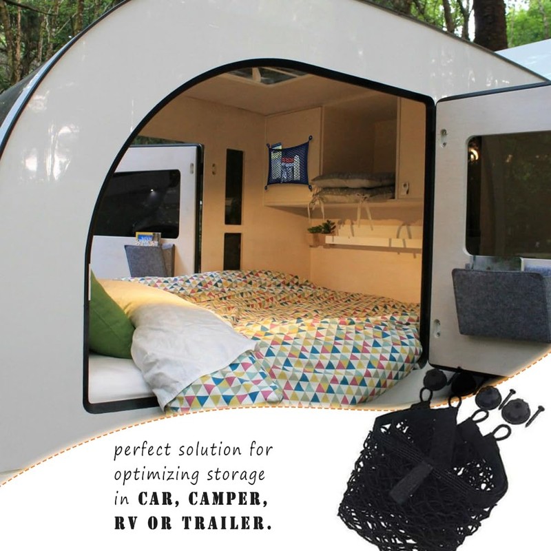Small Cargo Net, RV Storage Mesh Net, Stretchable Cargo Pouches