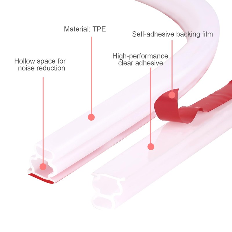 Door Weather Stripping Seal Strip - Self-Adhesive Rubber Soundproofing Weatherstrip
