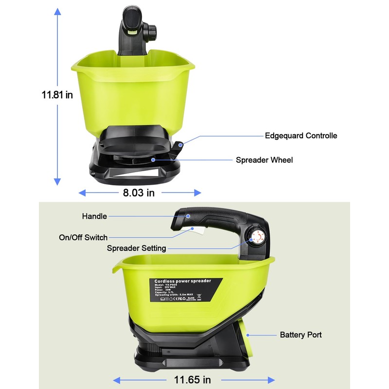 Adisipsoarin Salt Spreader for Ryobi 18v Battery,Handheld Fertilizer Spreader for