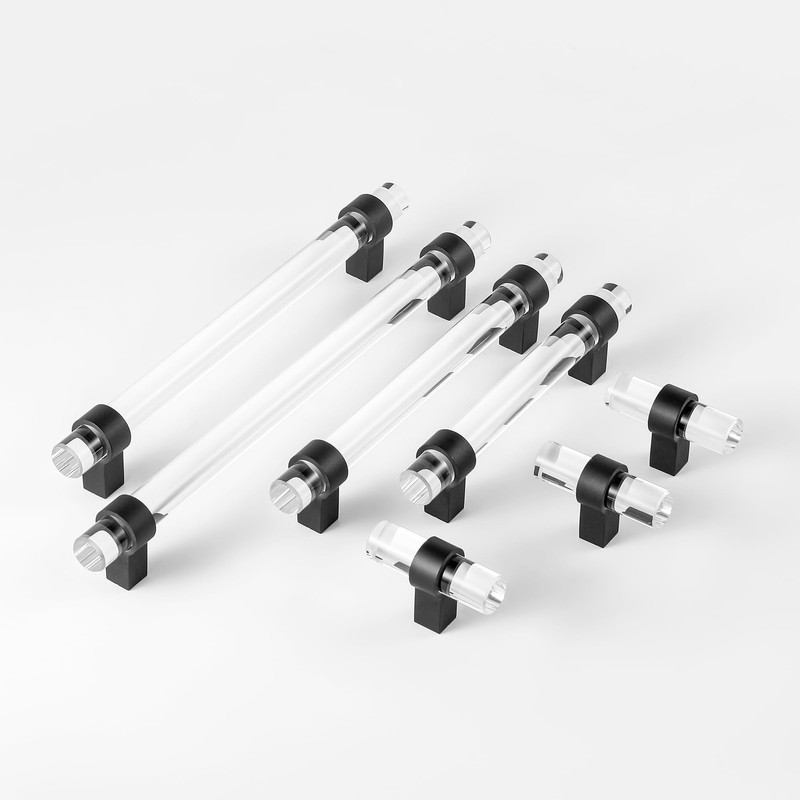 BonKuDoo 5 Pack Cabinet Pulls 6-3/10 Inch, Matte Black Kitchen