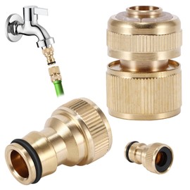 QIUWORE 1 Pair Garden Hose Connector, Tap Hose Connector, 3/4 Inch Female & Male Quick Connector, Quick Connect Hose Fittings, Used to Connect Garden Hoses