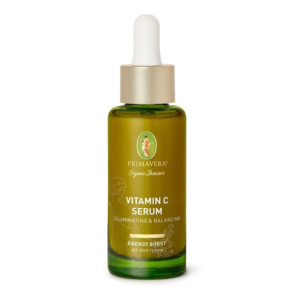 PRIMAVERA - Vitamin C Serum Illuminating & Balancing 30 ml - Natural Cosmetics - Elegant Vitamin C Face Serum for All Skin Types - Gives a Radiant Complexion with Hyperpigmentation - Vegan