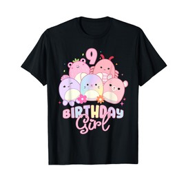 Birthday Girl 9th Birthday Squish Squad cute kids girls toy T-Shirt