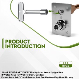 P1300-PART-13-KEY Fire Hydrant Water Spigot Key for Wall Hydrant/Outdoor
