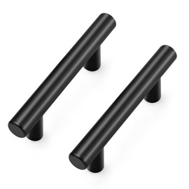 Ravinte 10 Pack Kitchen Cupboard Handles Black Cupboard Handles 64mm Hole Center T Bar Kitchen Handles Pulls for Cabinets and Drawers