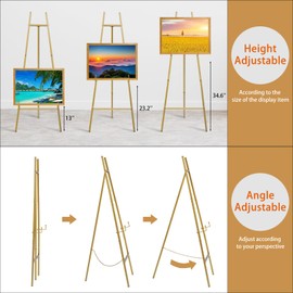 Heavy Duty Large Easel Stand for Mirror Display Wedding Sign(Gold 58'')