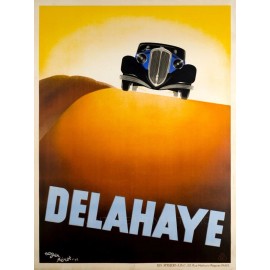 French Sport Car Delahaye 1935 Art Deco Advertising Giclee Canvas Print 20x27