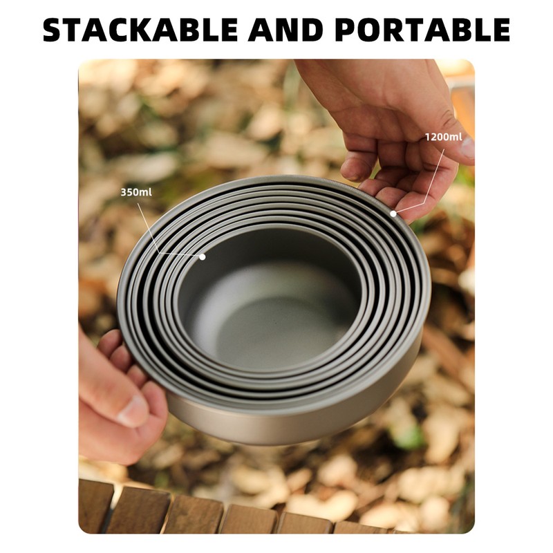 4pcs Lightweight Stackable Bowl Portable Single Layer Dinner Fruit Bowl