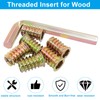 Moicstiy 20 Pcs 3/8"-16x 25mm Threaded Inserts for Wood, Nut