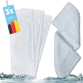 HELOME 3 x Microfibre Mop for Wet and Dry Cleaning - Mop for 40 cm Mop Folding Holder - Bag Cover for All Floor Coverings - Washable up to 90 Degrees and Suitable for Dryers