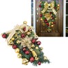 Christmas Inverted Tree Wreath Door Hanging Electroplated Ball Rattan Garland