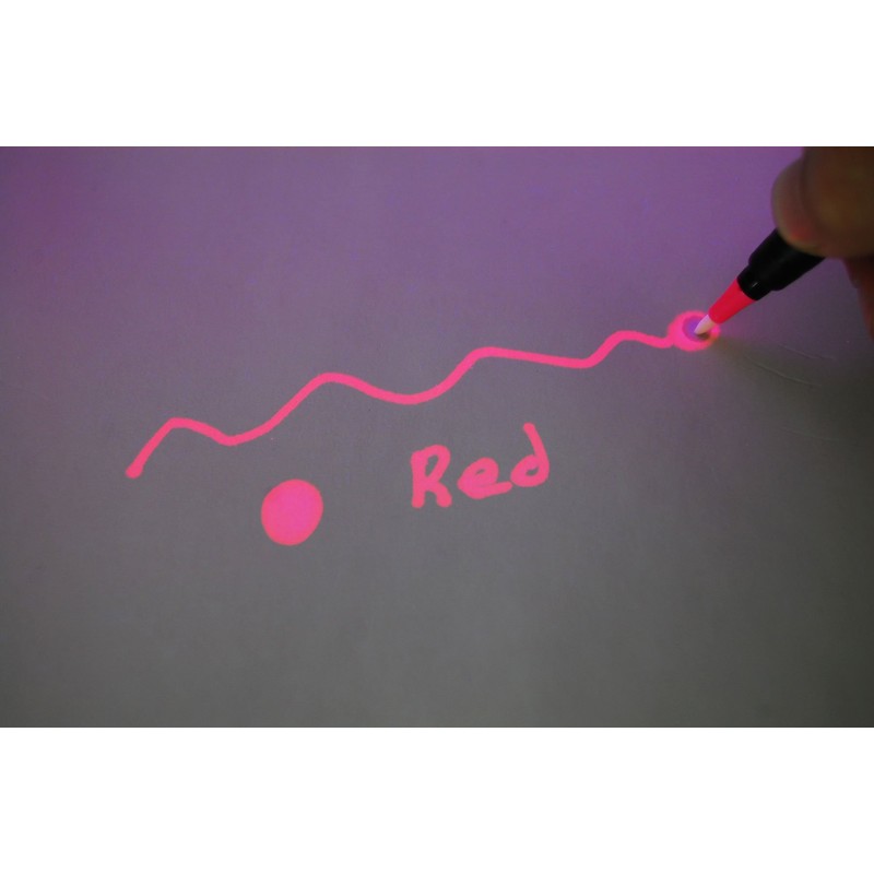 DirectGlow Invisible UV Blacklight Reactive Pen Ink Marker (Red, 12