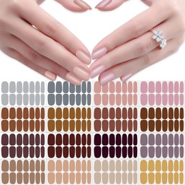 JERCLITY 224 Pieces 16 Sheets Dark Solid Color Nail Polish Strips Retro Nail Strips Nail Wraps with Nail File Self-Adhesive Punk Nail Stickers Full Nail Wraps for Women Girls Nail Art