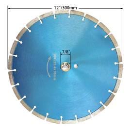 Meacase 12 inch Segmented Diamond Saw Blade for Concrete Masonry Brick Block Stone with 1''-20mm Arbor