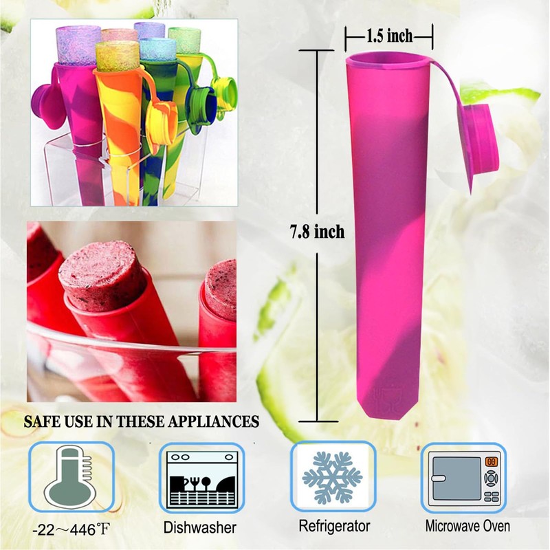 Silicone Ice Pop Molds Wpunwen Ice Popsicle Molds with Lids