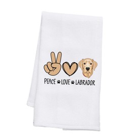 PLITI Labrador Kitchen Towel Labrador Retriever Gift Labrador Lover Gift Peace Love Labrador Gift Labrador Mom Gift (Peace Labrador TWU)