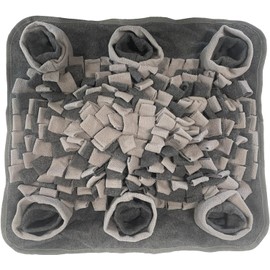 Interactive Dog Snuffle Mat for Mental Stimulation and Enrichment for Dogs, Pigs, Rabbits, and Other Pets (Dark Gray and Light Gray)