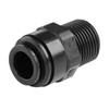 John Guest 6mm Pushfit x 1/4" BSPT Male Straight Adaptor, Black Acetal Copolymer