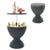 Patio Bar Cooler Table - 3-in-1 Black Rattan Style Portable