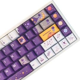 daixiahu Keycaps - Astronaut Theme, Cherry Height, 142 Keys, PBT Material, Opaque (Purple Astronaut)