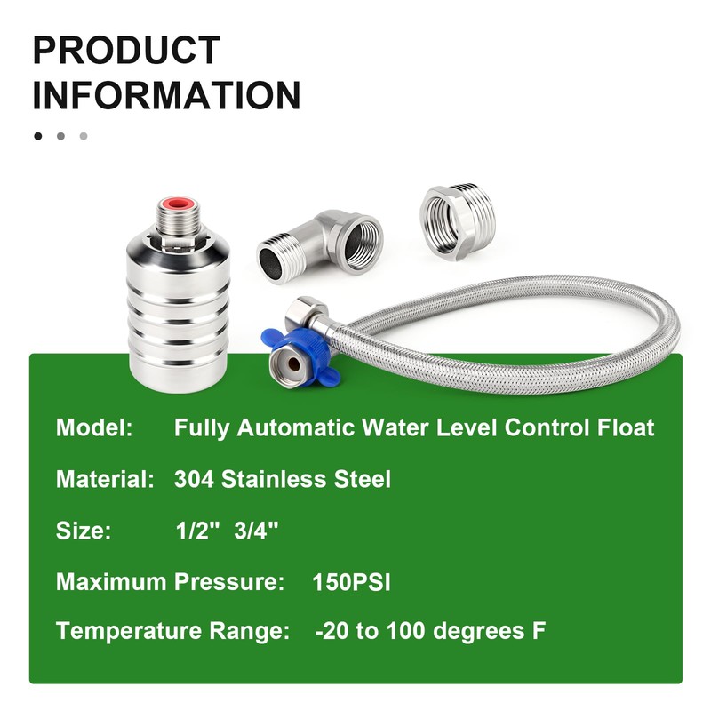 TAISHER 1/2" 3/4" 304 Stainless Steel Automatic Water Level Control
