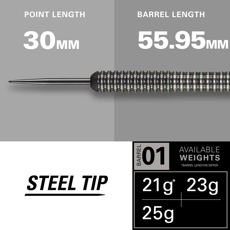 Target Darts Phil Taylor Power 8 Zero Black P8Z4 Steel