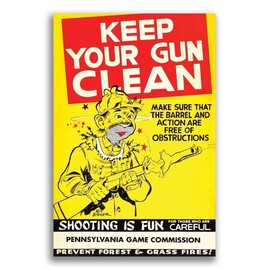 Magnet 1950s Will Eisner Vintage Gun Safety - Keep Your Gun Clean Magnet Vinyl Magnetic Sheet for Lockers, Cars, Signs, Refrigerator 5"