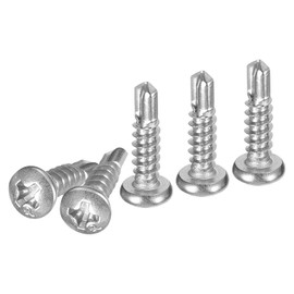 DTGN #6x5/8" Pan Head Self Drilling Screws - 100Pack - 410 Stainless Steel Phillips Drive Self Tapping Sheet Metal Screws