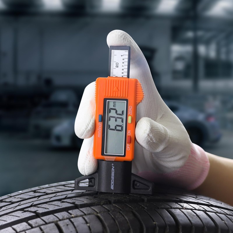 GODESON Tire Tread Depth Gauge - Large LCD Display/Zero Reset,1