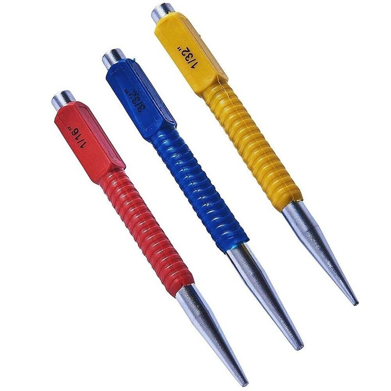 Mr Gadget Solutions 3pc Color Coded Nail Punch Set 1/32''