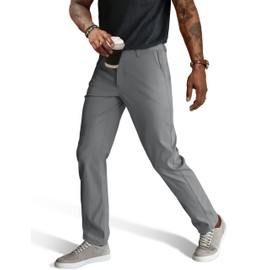 PJ PAUL JONES Grey Golf Pants Men's Stretch Golf Pants Casual Work Dress Pants Quick Dry Trousers