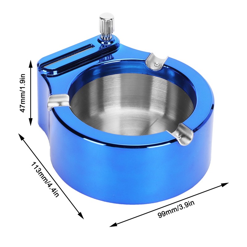 Stainless Steel Ashtray with Matches Lighter Function for Home Office