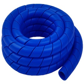 Electriduct 1/2 Inch Heavy Duty Spiral Wrap HDPE Flexible Plastic Cable Sleeve Hose Protector 10 Feet - Blue