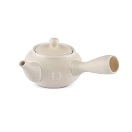 MAOCI Kyusu Teapot Cream 250 ml - One-Handed Jug / Side Handle Teapot