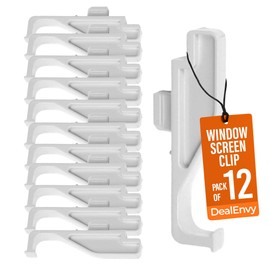 Full Screen Latch Compatible with Andersen 400 and 200 Series Double Hung and Gliding Windows from Year 2000 to Present - Replacement Clips for Windows and Door Screens (Pack of 12, White)