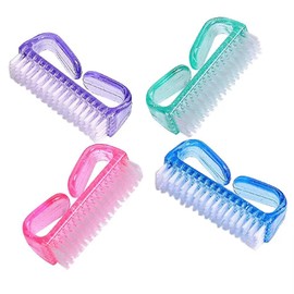 Nail Brush for daily Use, 4 Different Kinds of Fingernail brush with Plastic Handle Nail brush for cleaning Fingernails - Easy to use Nail Scrub brush - Nail Cleaner Nail brushes for Hands Feet 4 Pcs