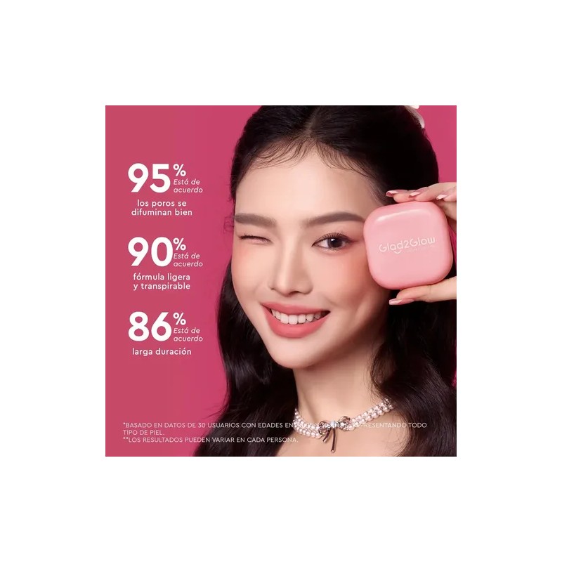 Glad2glow Perfect Blurring Powder Foundation Alta Cobertura Tono Ginger