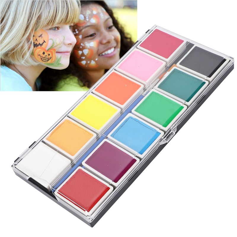 Face Paint Kit Cosmetic Grade 12 Colors Quick Drying Easy