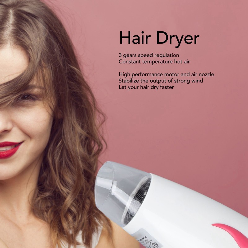 Hair Dryer Hotel Adjustable Compact Blow Dryer with Folding Handle