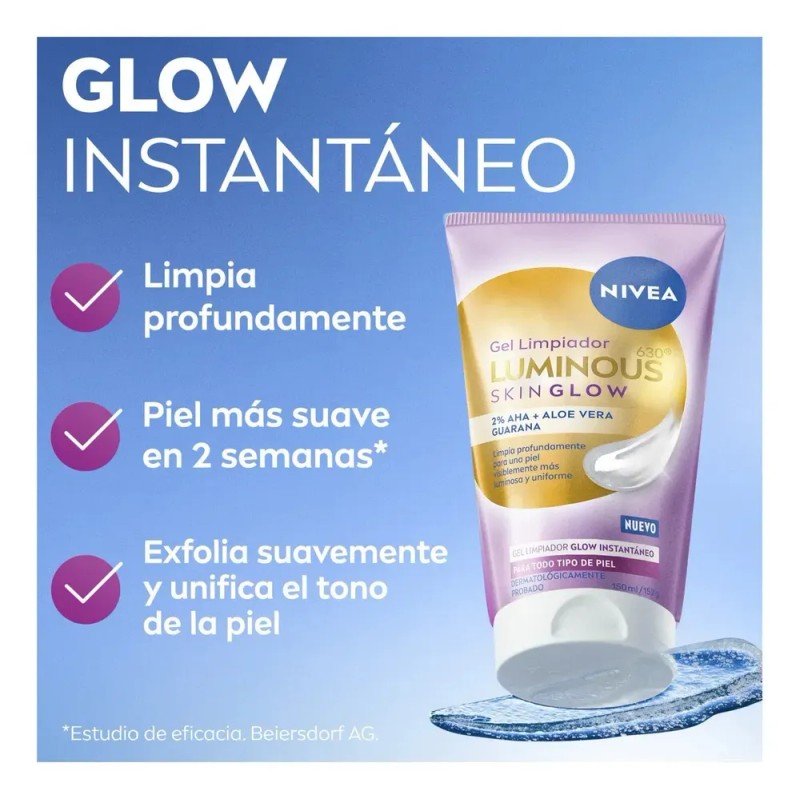 Nivea Luminous 630 Skin Glow Gel Limpiador 150ml