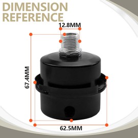 Bwintech 2 pcs Air Compressor Muffler Silencer Filter 1/4" Thread Black Metal Intake Filter Silencer for Oil-Less air Compressor