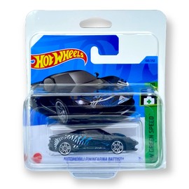 Hot Wheels Automobili Pininfarina Battista (Black) 5/10 HW Green Speed 2023-108/250 (Short Card) - COMES IN A KLAS CAR KEEPER PROTECTIVE COLLECTORS CASE - HKH57