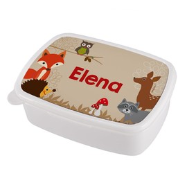 Striefchen® Lunch Box for Girls with Name of Choice – Gift Idea for First Day at School Forest Animals
